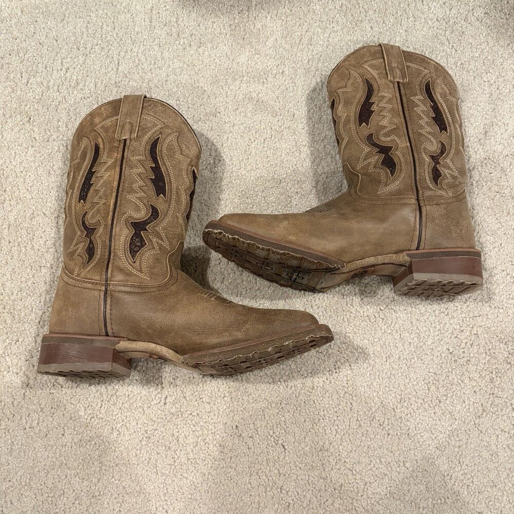 Laredo Men's Distressed Leather Performance Western Boot 7952 Tan Size 9 Demo - Picture 7 of 11